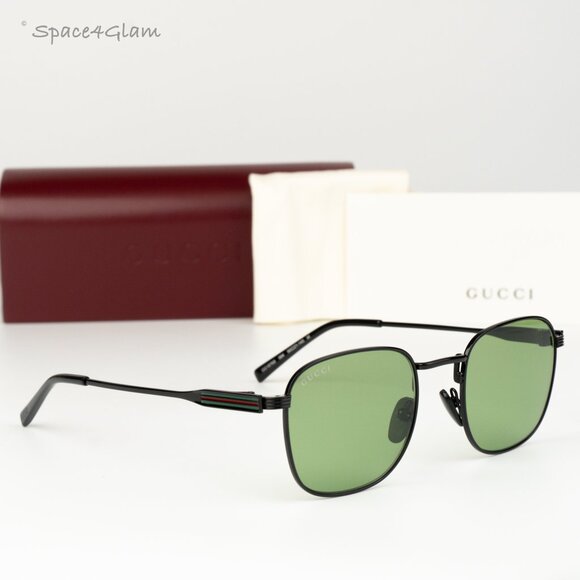 Gucci Women Sunglasses Metal Black Green Square GG1876S 004  display picture 2